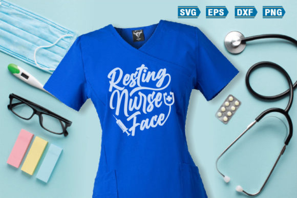 Nurse SVG Quotes Resting Nurse Face Under Real Stitches